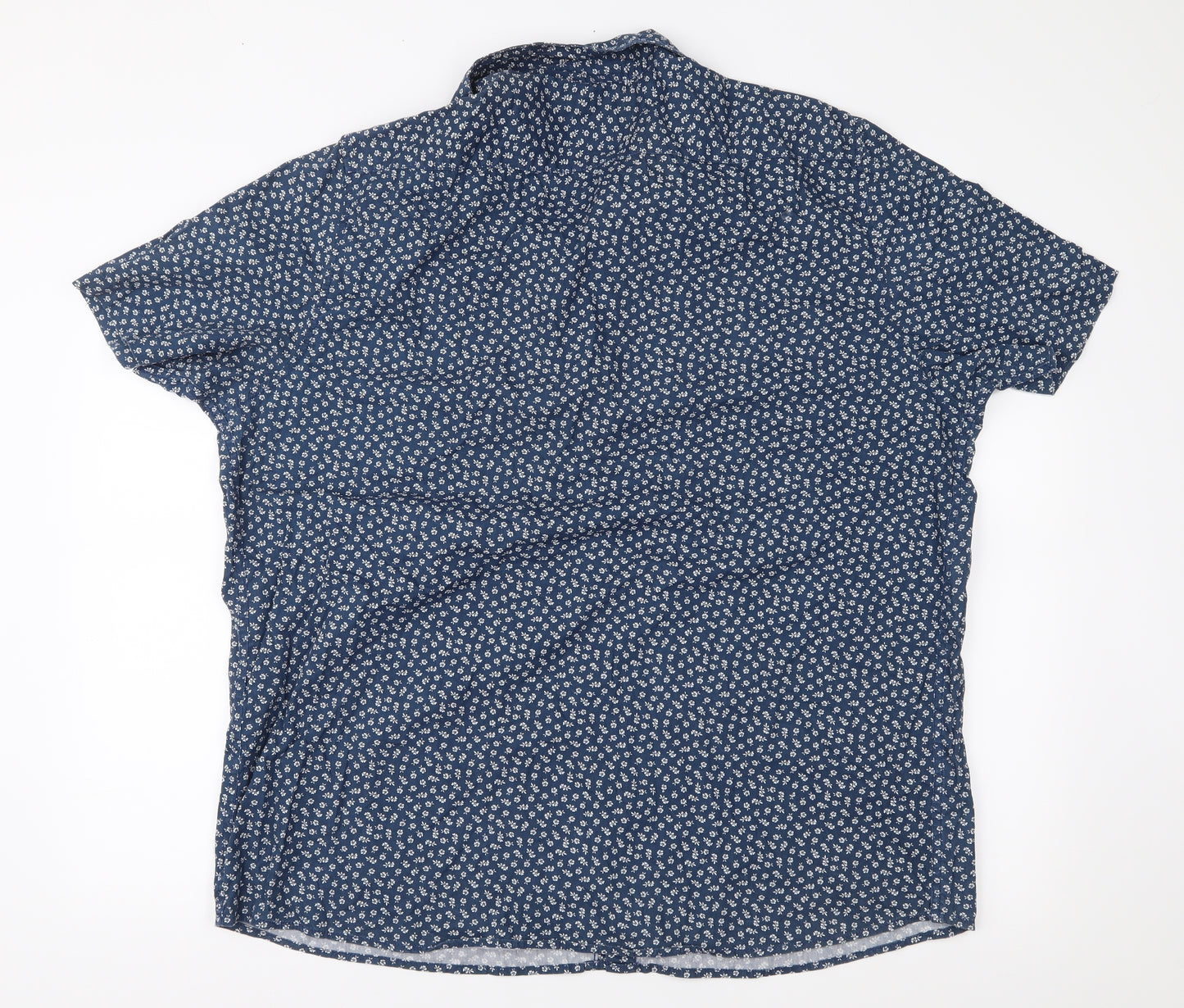 George Mens Blue Floral   Button-Up Size 2XL