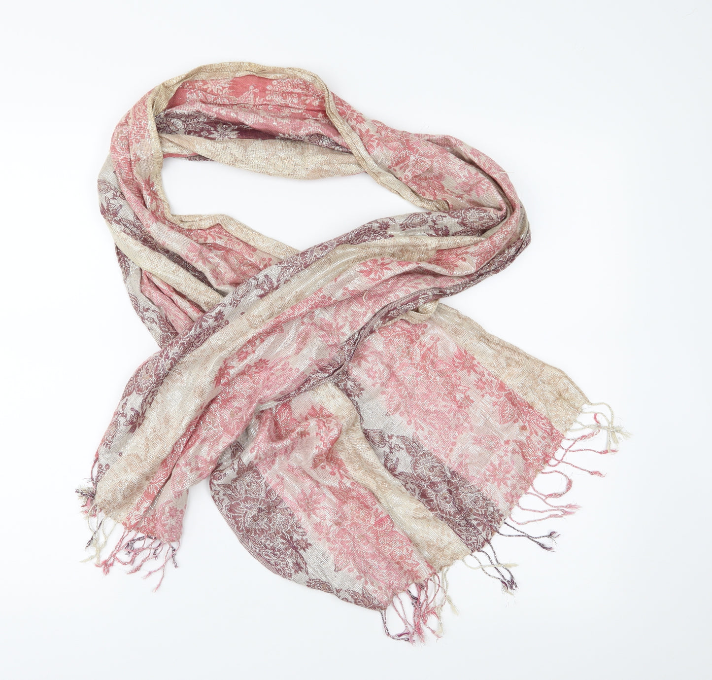 Preworn Womens Pink Floral   Shawl/Wrap