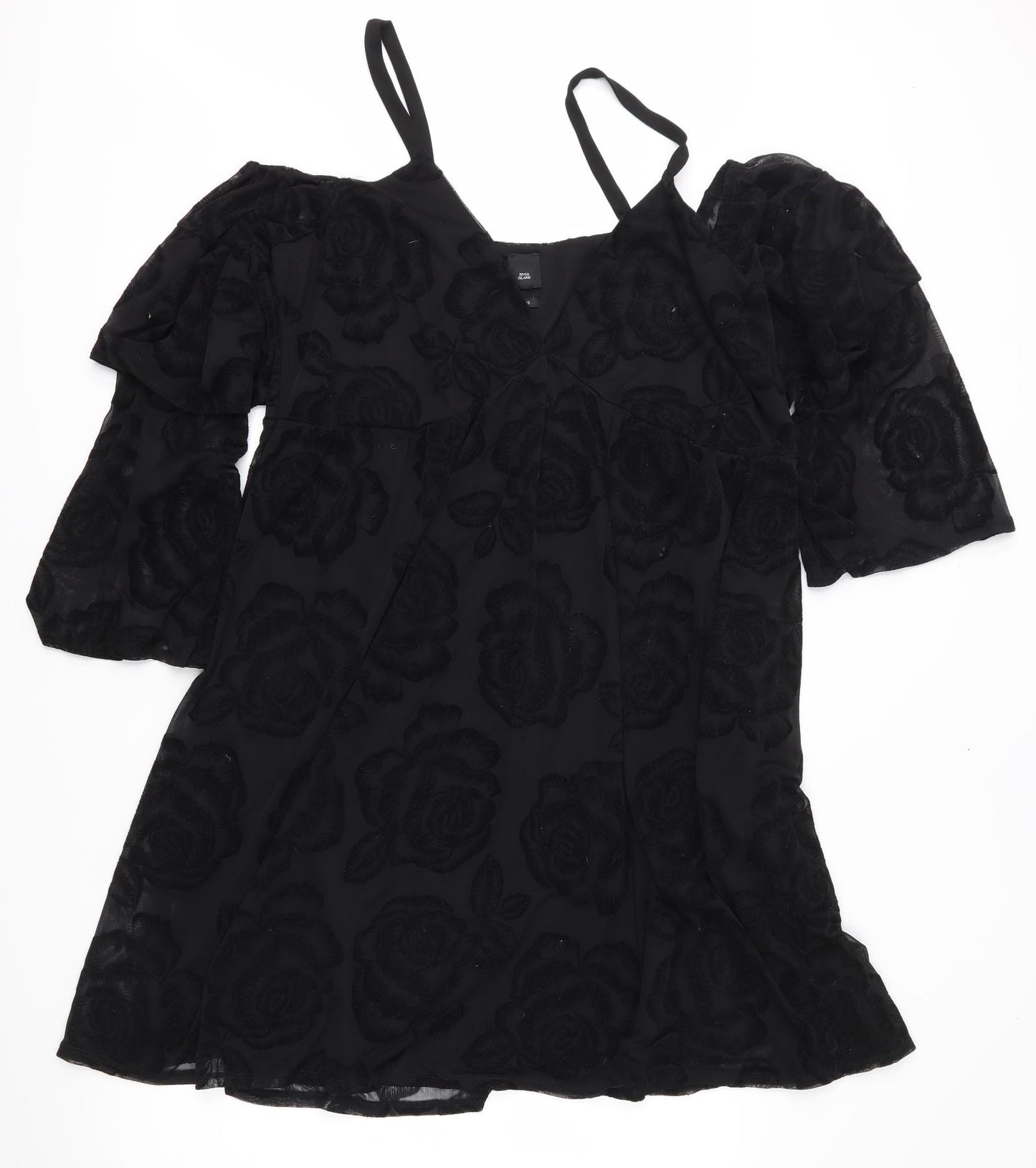 River Island Womens Black Floral  Fit & Flare  Size 22
