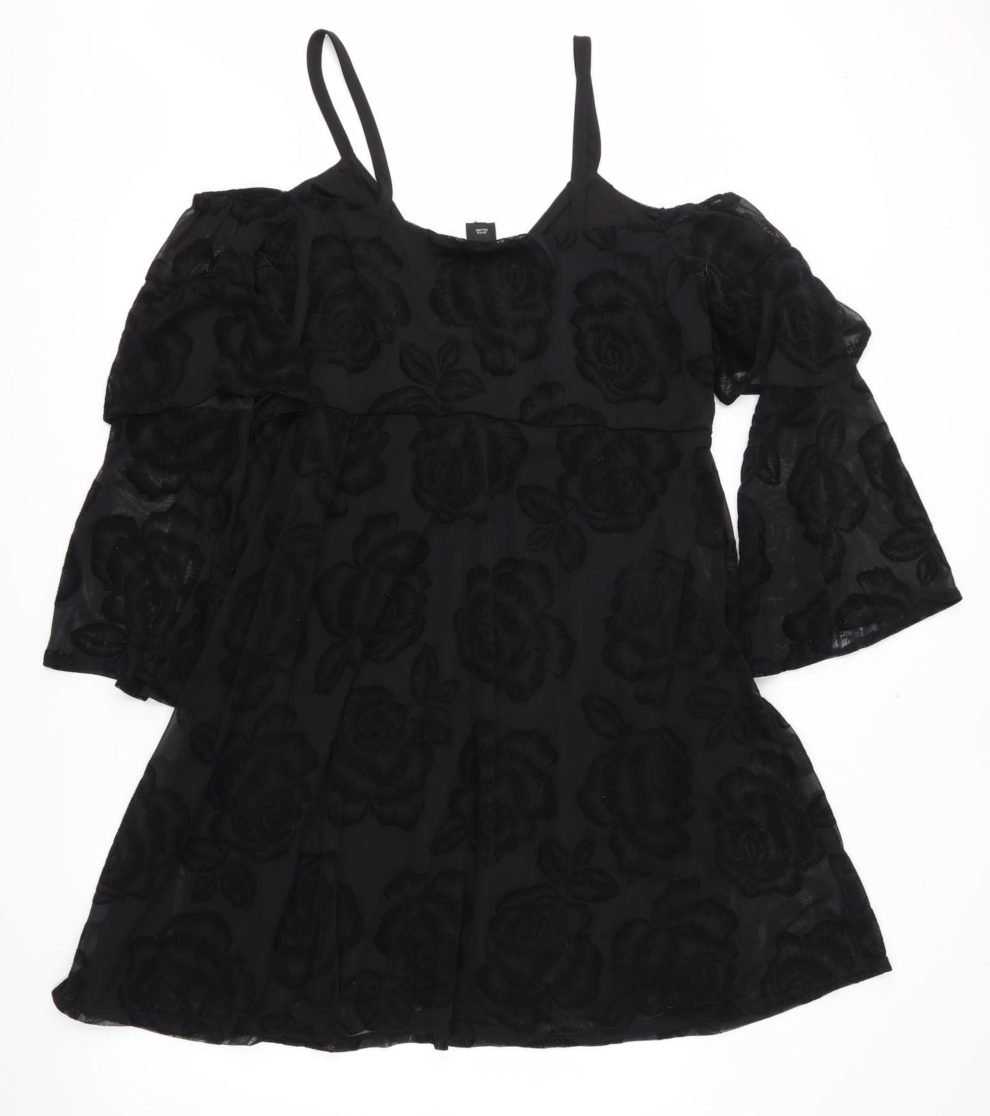 River Island Womens Black Floral  Fit & Flare  Size 22