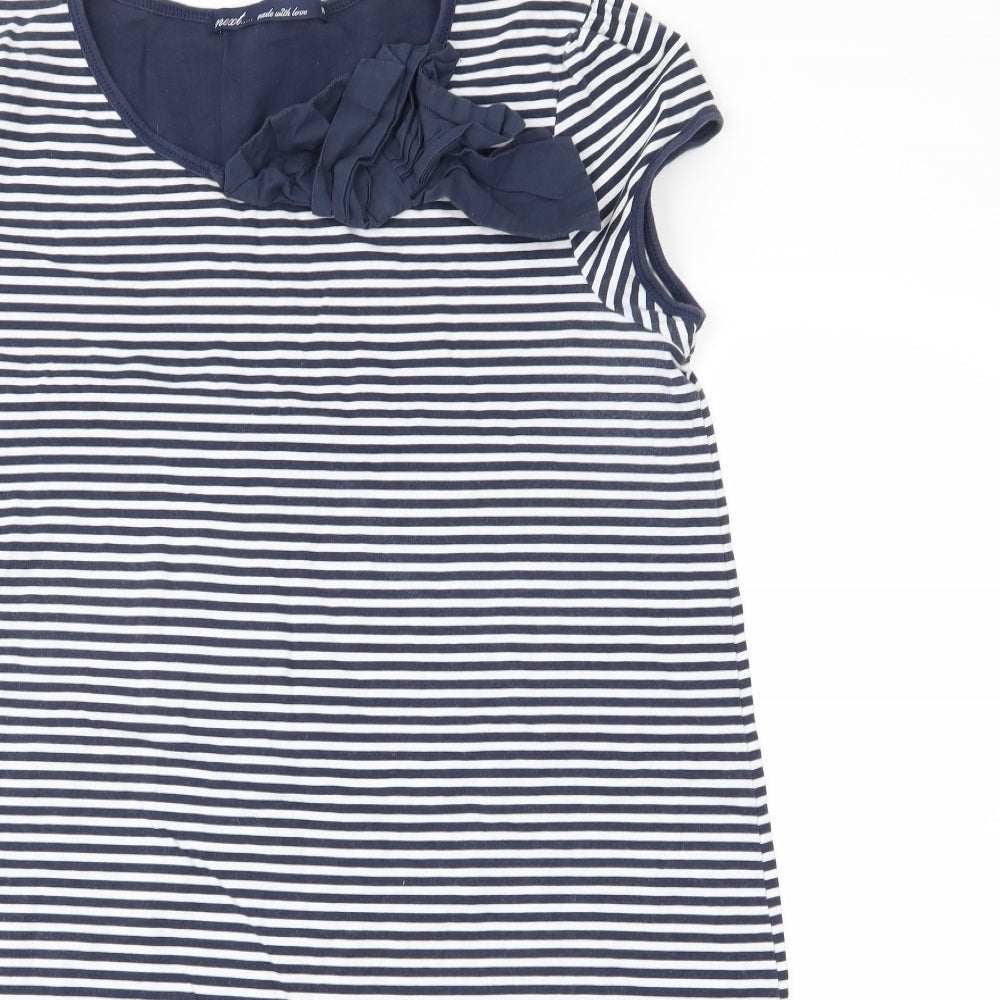 NEXT Womens Blue Striped Jersey T-Shirt Dress  Size 16