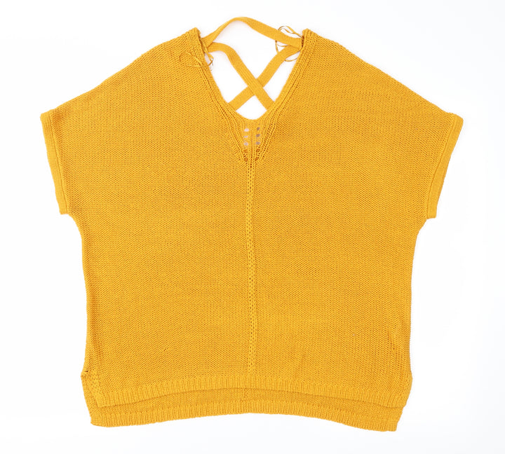 F&F Womens Orange Knit Pullover Jumper Size 14