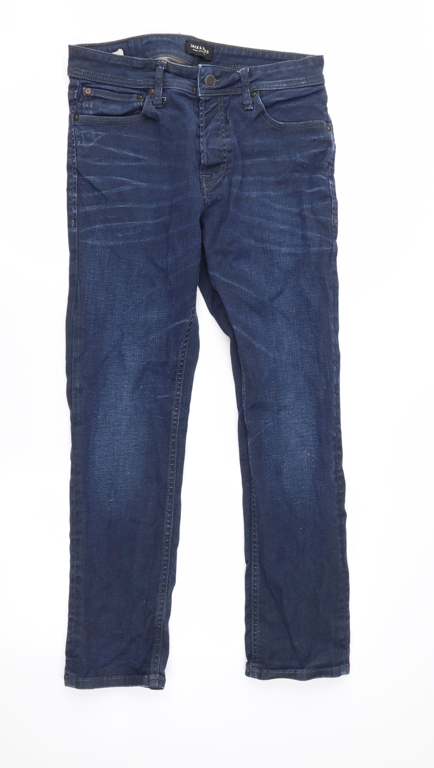 JACK & JONES Mens Blue  Denim Straight Jeans Size 32 in L30 in