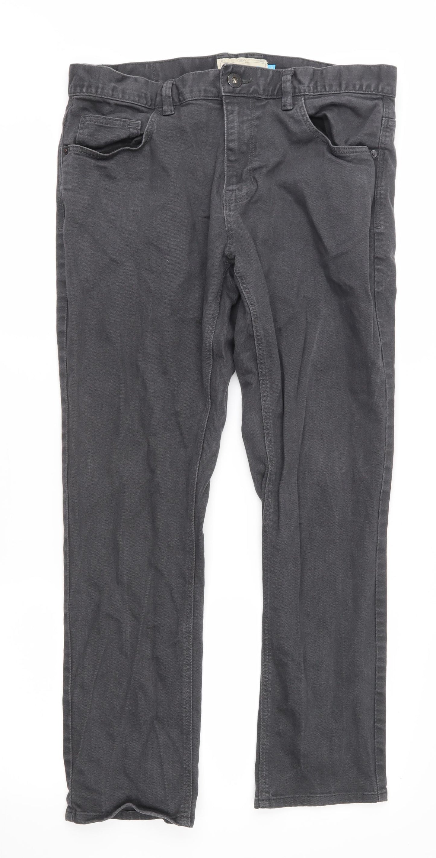 NEXT Mens Grey  Denim Straight Jeans Size 34 in L31 in