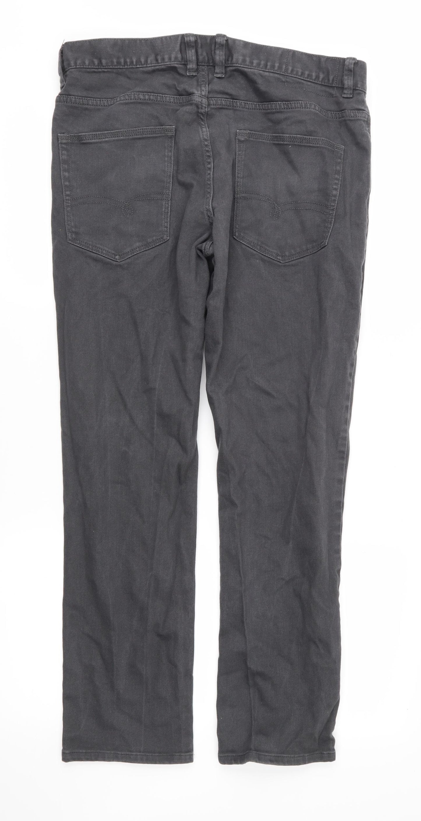 NEXT Mens Grey  Denim Straight Jeans Size 34 in L31 in