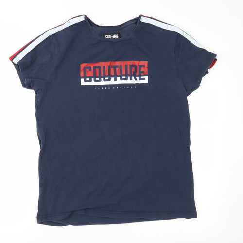 Couture Mens Blue  Jersey  T-Shirt Size M