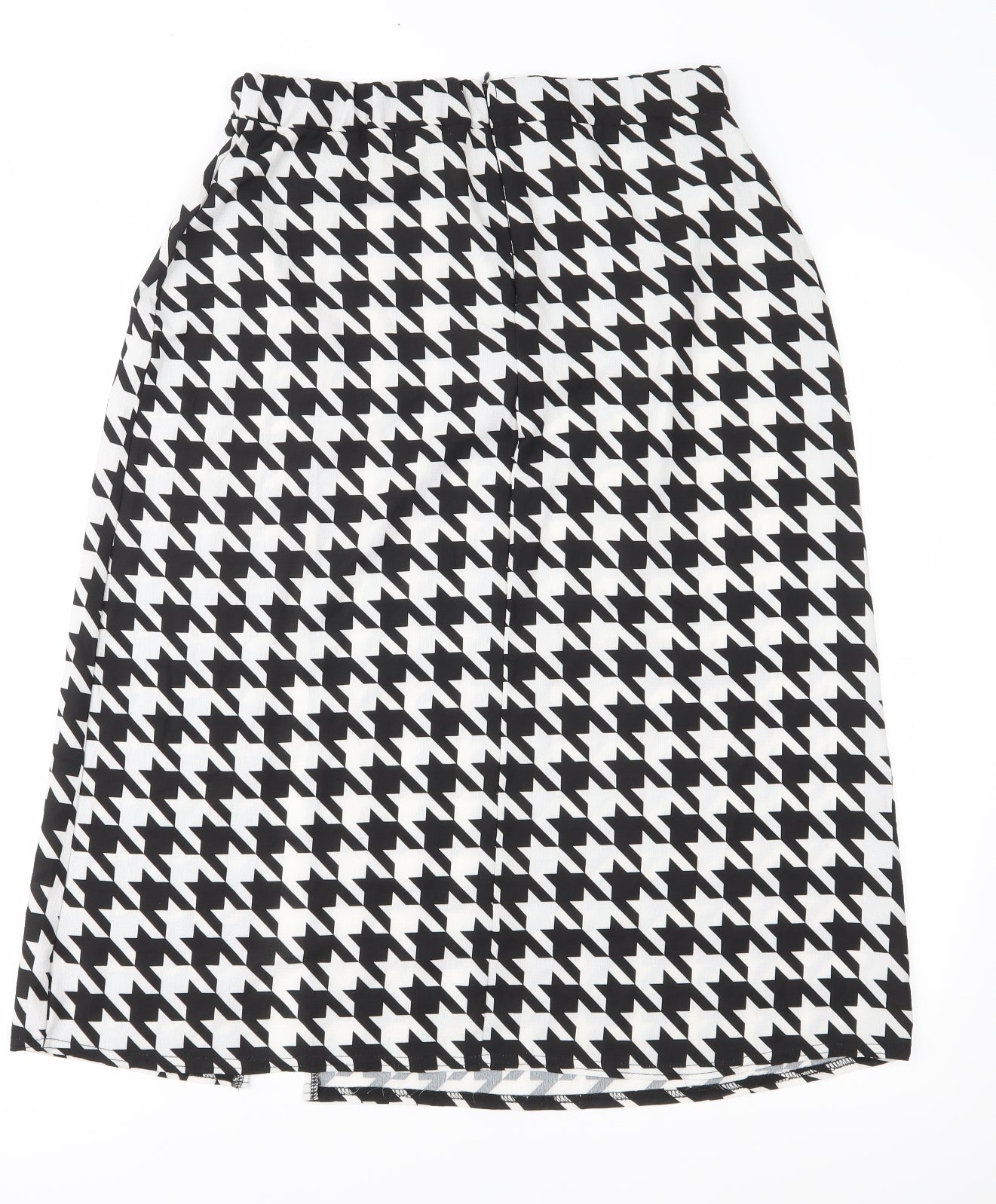 Preworn Womens Black Houndstooth  A-Line Skirt Size 32 in
