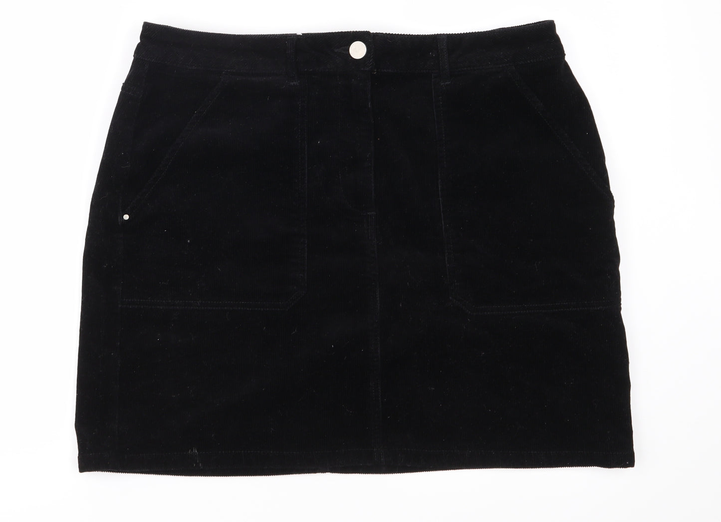 Preworn Womens Black  Corduroy Straight & Pencil Skirt Size 36 in