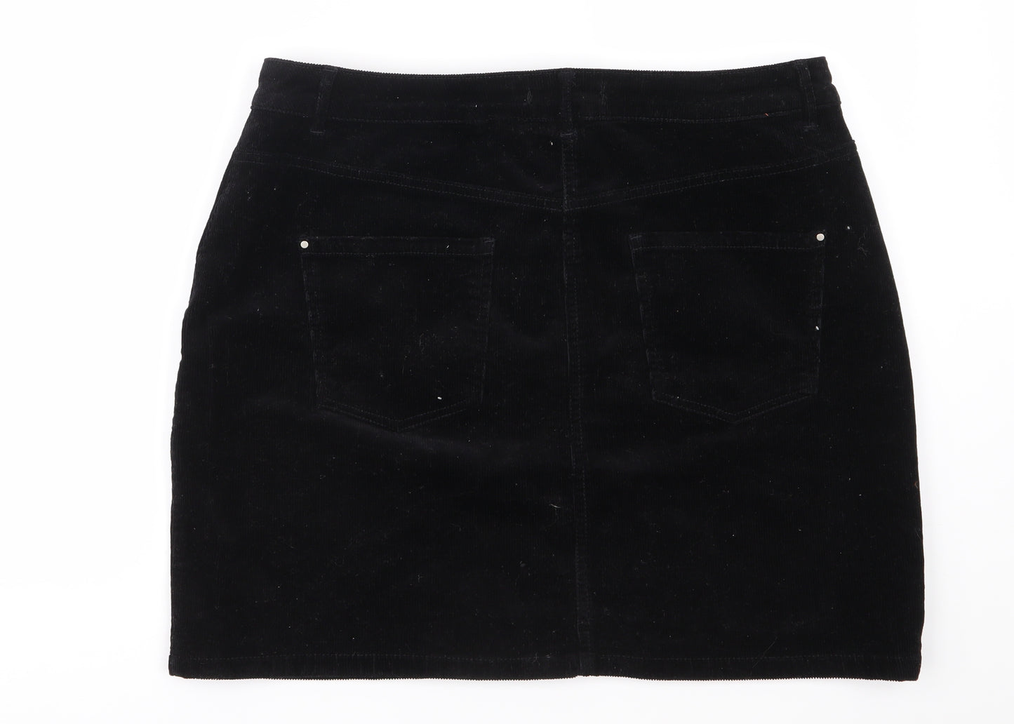 Preworn Womens Black  Corduroy Straight & Pencil Skirt Size 36 in
