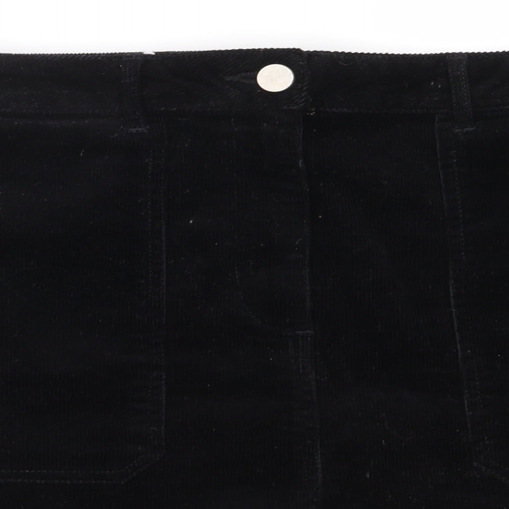 Preworn Womens Black  Corduroy Straight & Pencil Skirt Size 36 in