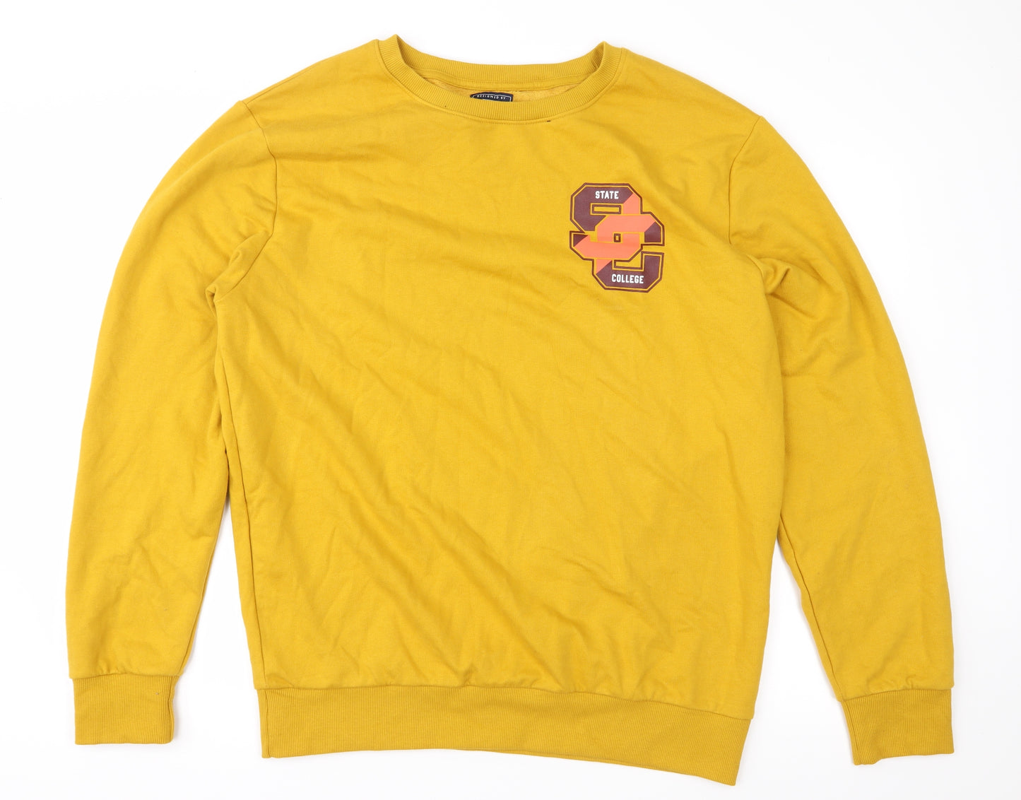 F&F Mens Yellow   Pullover Sweatshirt Size XL
