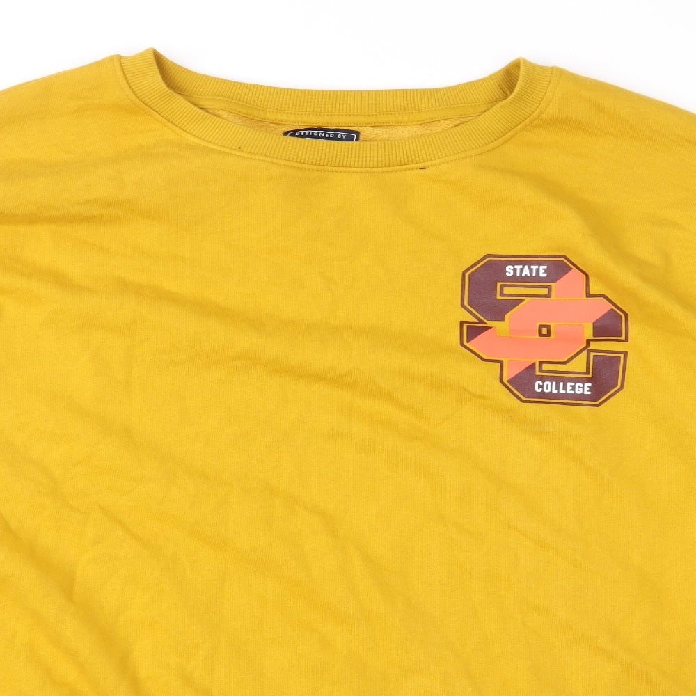 F&F Mens Yellow   Pullover Sweatshirt Size XL