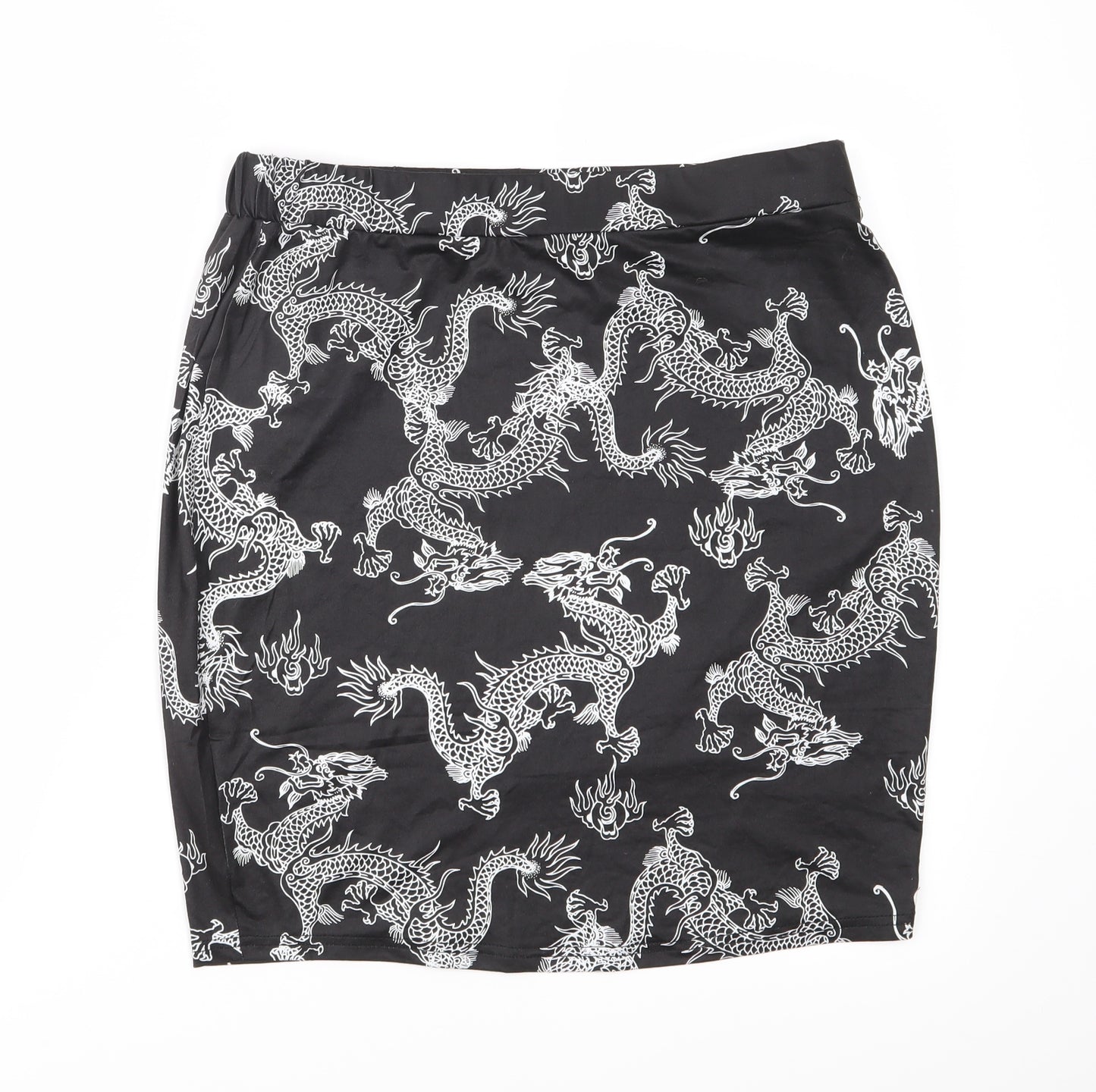 Preworn Womens Black   Straight & Pencil Skirt Size 34 in  - Chinese dragons