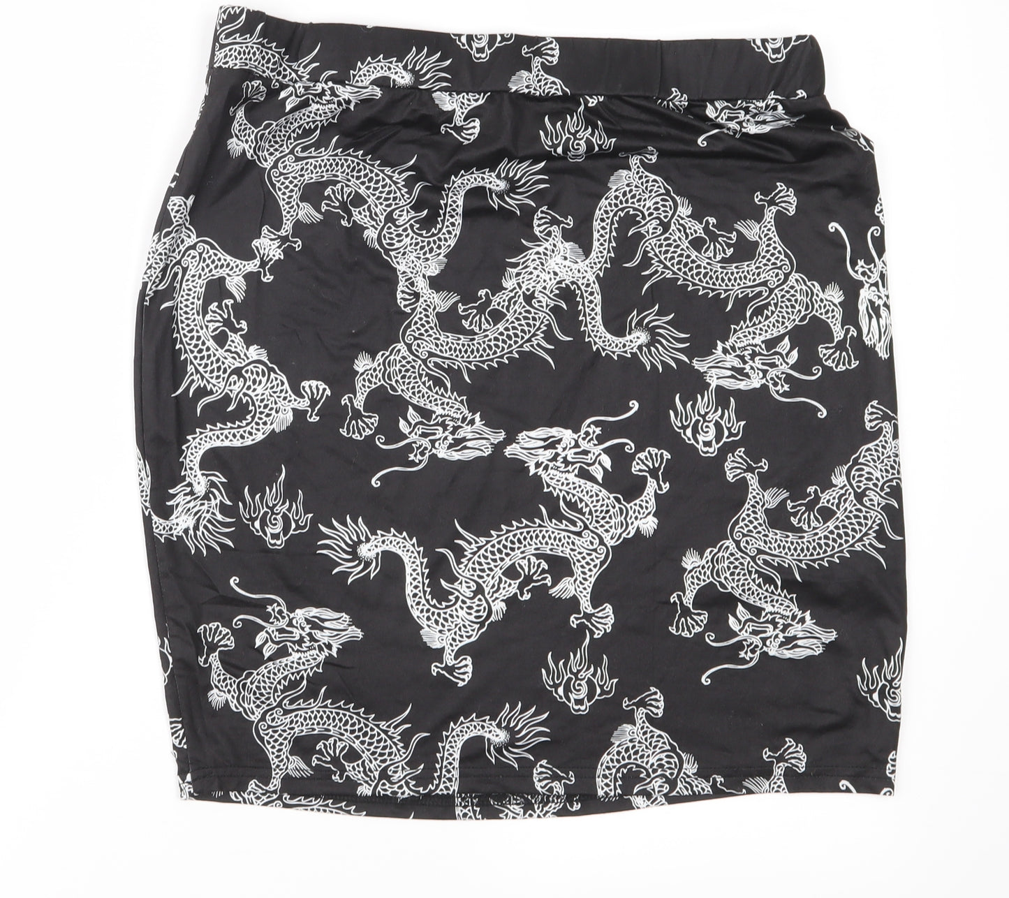 Preworn Womens Black   Straight & Pencil Skirt Size 34 in  - Chinese dragons