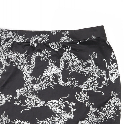 Preworn Womens Black   Straight & Pencil Skirt Size 34 in  - Chinese dragons