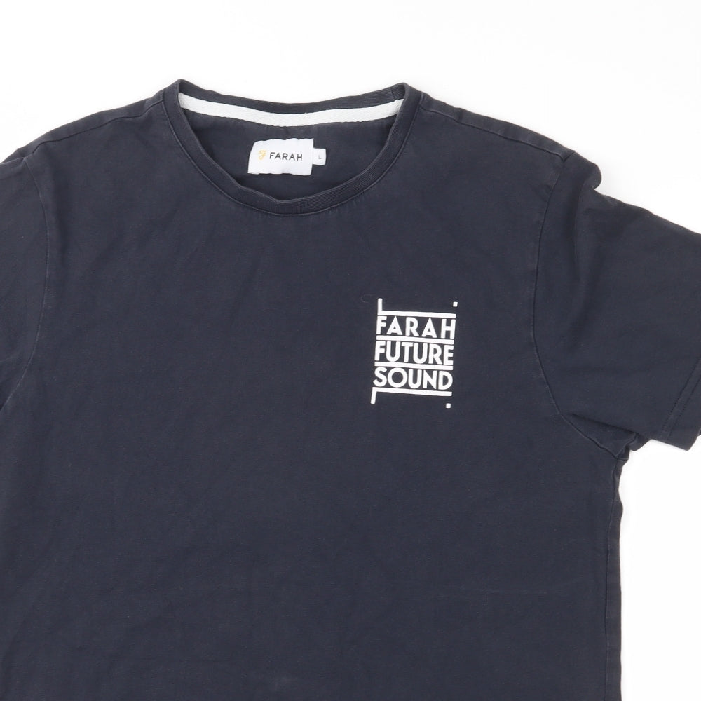 Farah Mens Blue  Jersey  T-Shirt Size L