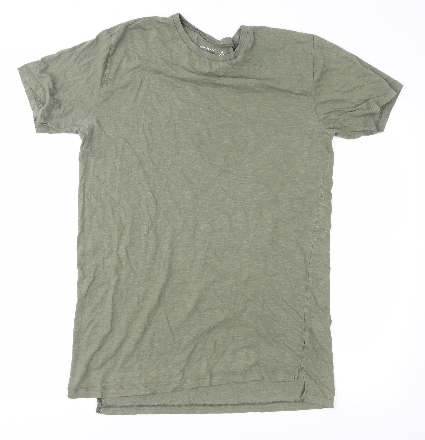 Topman Mens Green  Jersey  T-Shirt Size M  - Longline