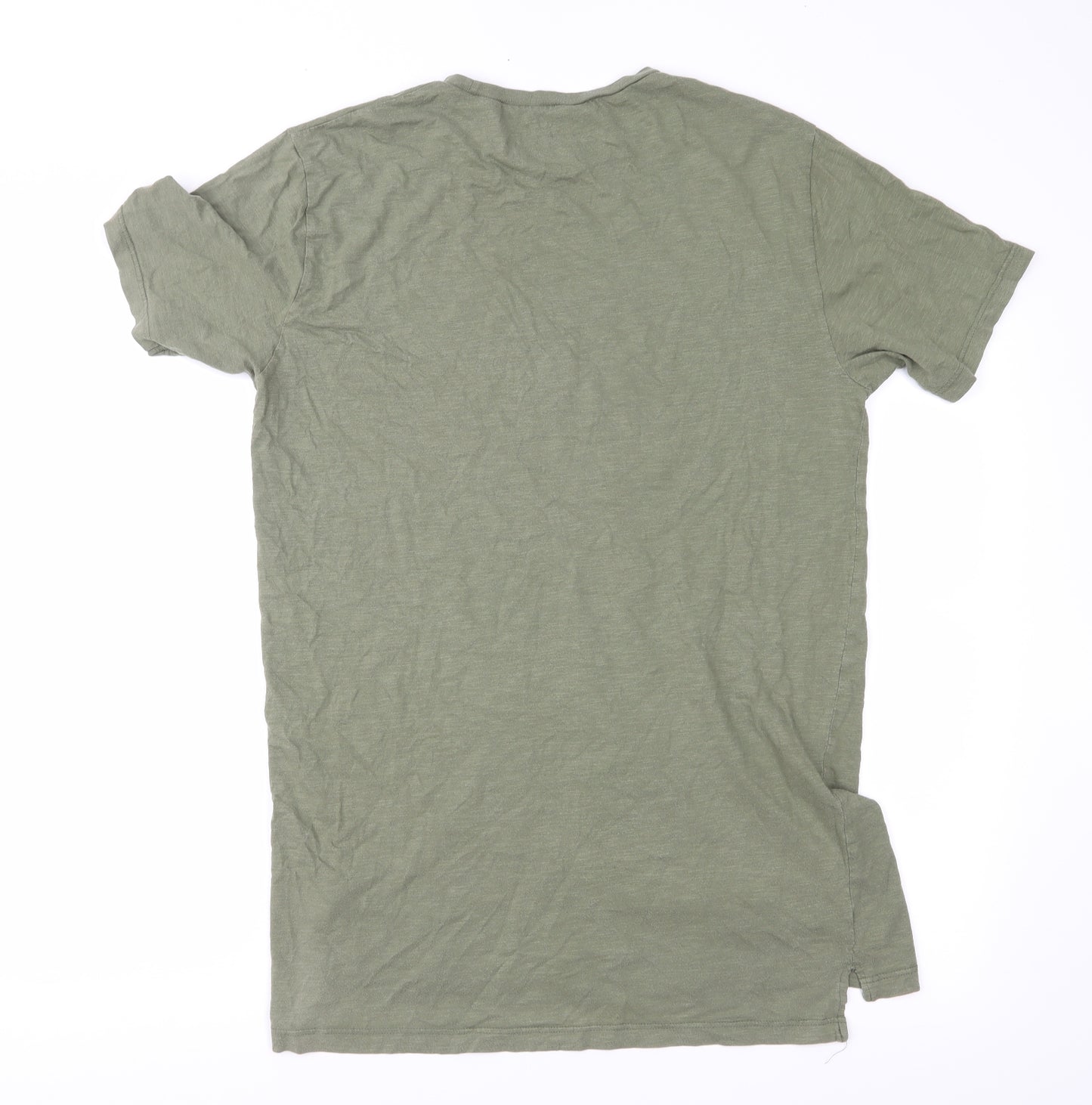Topman Mens Green  Jersey  T-Shirt Size M  - Longline