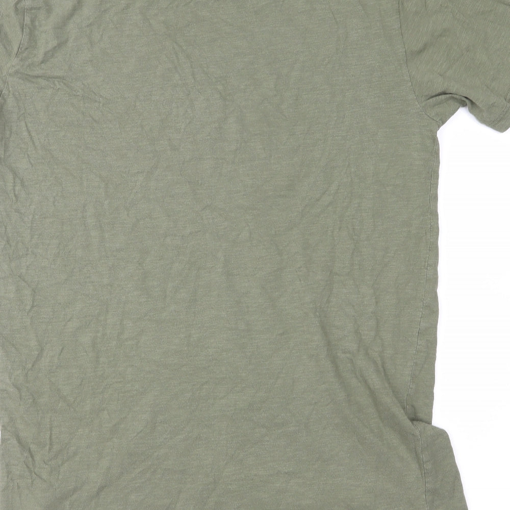 Topman Mens Green  Jersey  T-Shirt Size M  - Longline