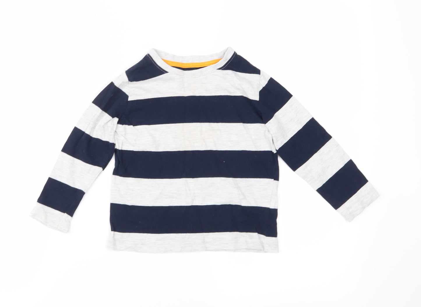 Rebel Boys Blue Striped Jersey Basic T-Shirt Size 2-3 Years