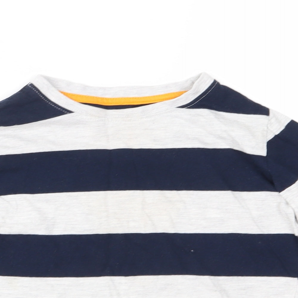 Rebel Boys Blue Striped Jersey Basic T-Shirt Size 2-3 Years