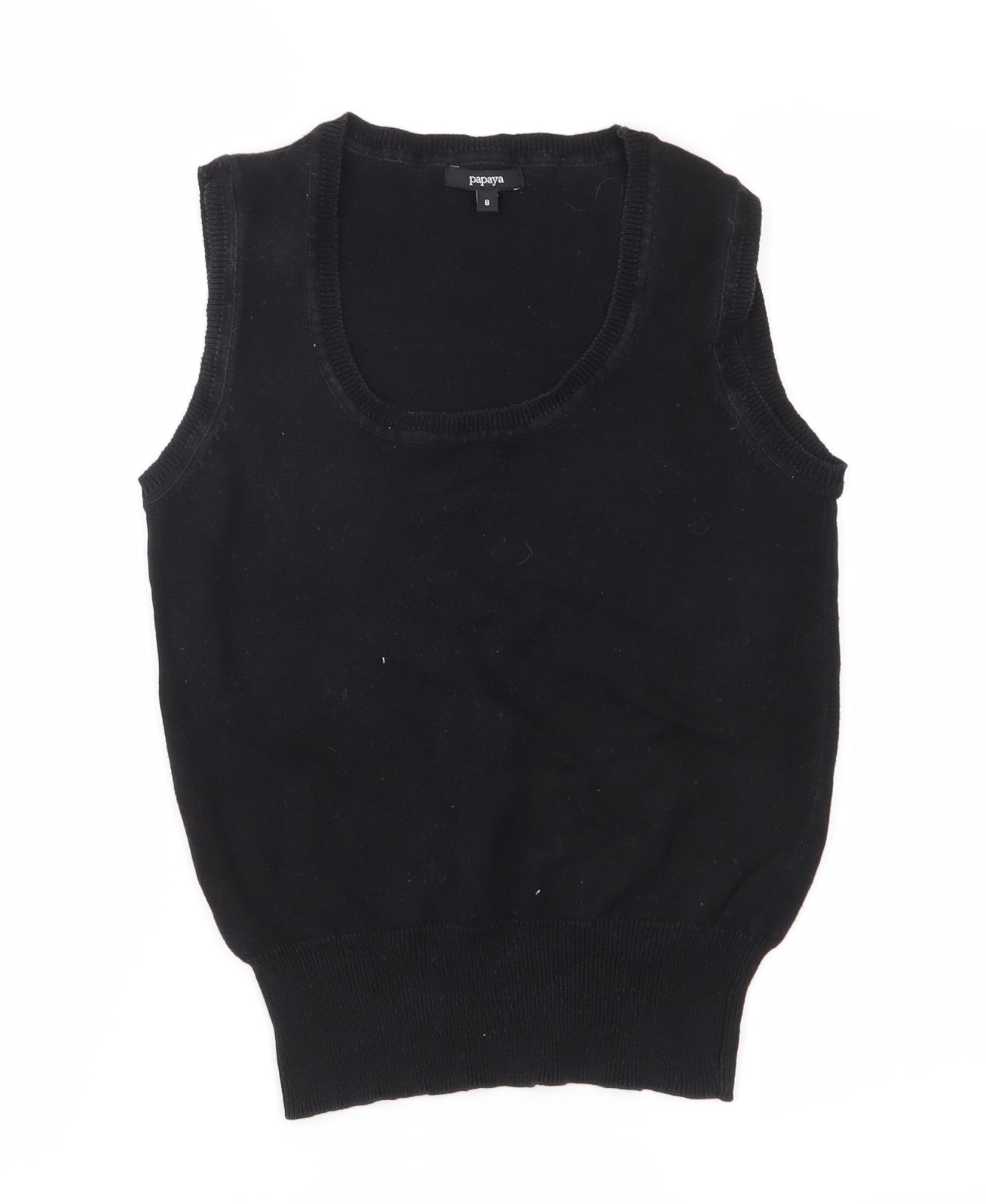 Papaya Womens Black  Knit Vest Jumper Size 8