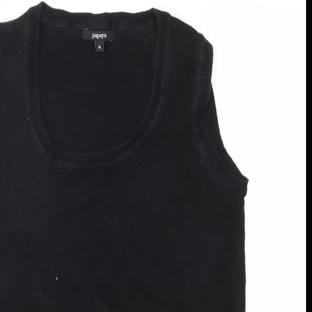 Papaya Womens Black  Knit Vest Jumper Size 8