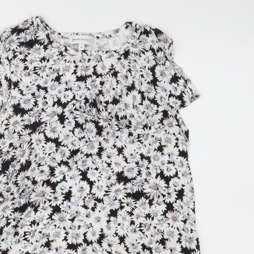 Warehouse Womens White Floral Jersey Basic T-Shirt Size 10