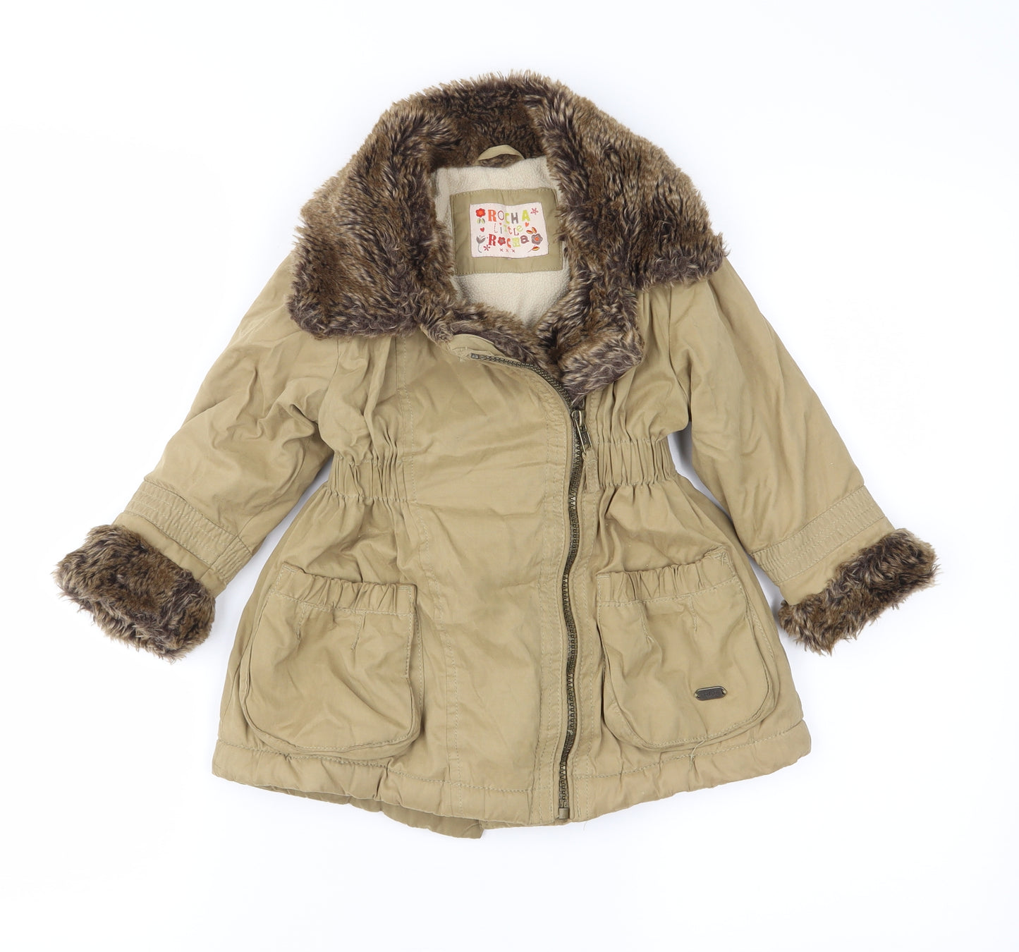 RJR.John Rocha Girls Brown   Overcoat Coat Size 18-24 Months