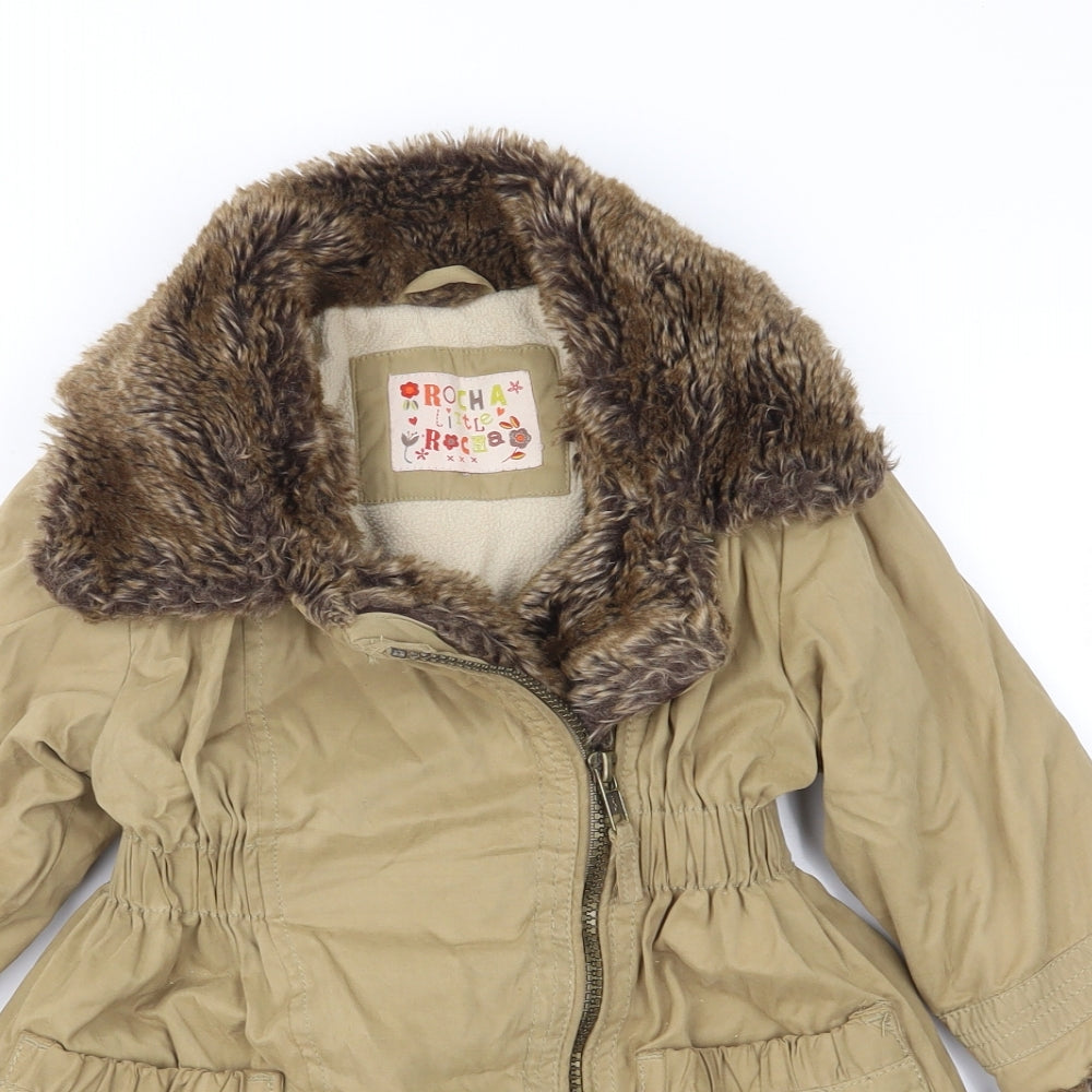 RJR.John Rocha Girls Brown   Overcoat Coat Size 18-24 Months