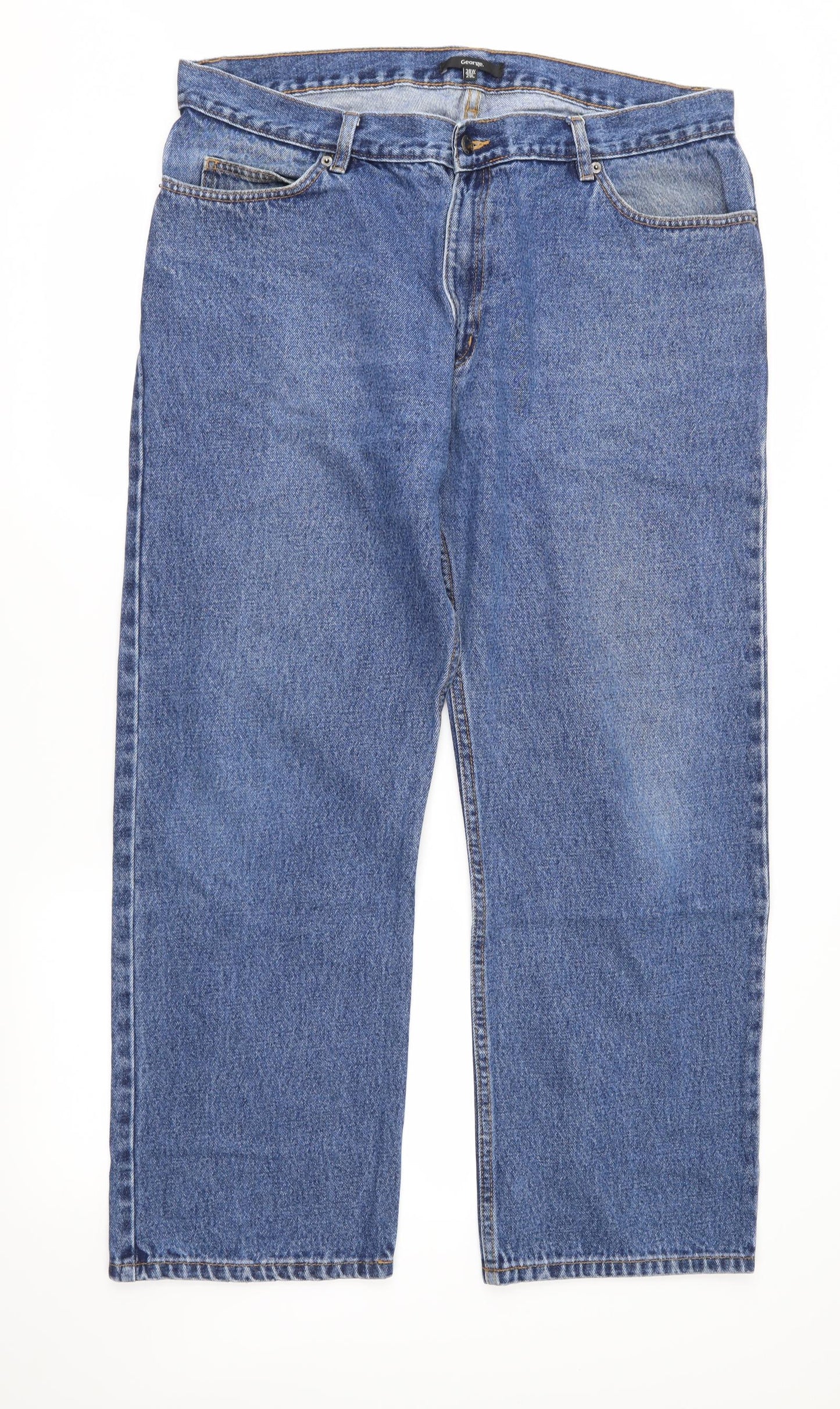 George Mens Blue  Denim Straight Jeans Size 38 in L29 in