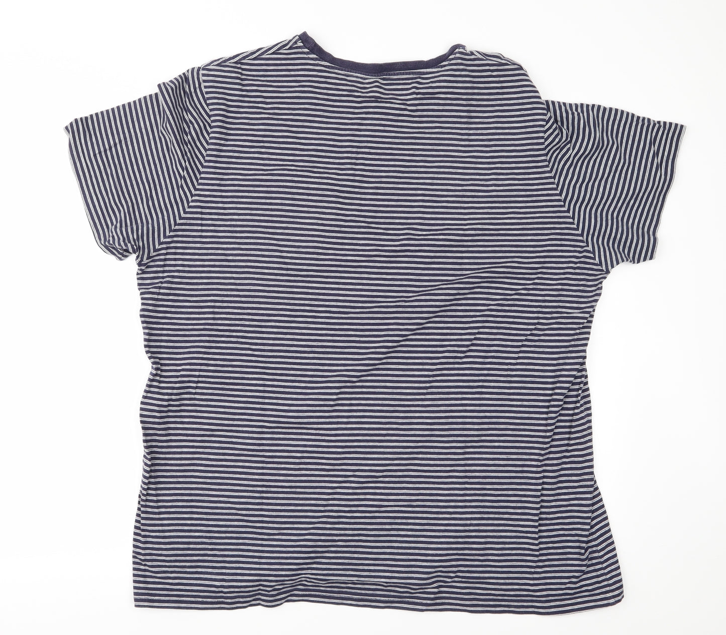 George Mens Blue Striped Jersey  T-Shirt Size 2XL