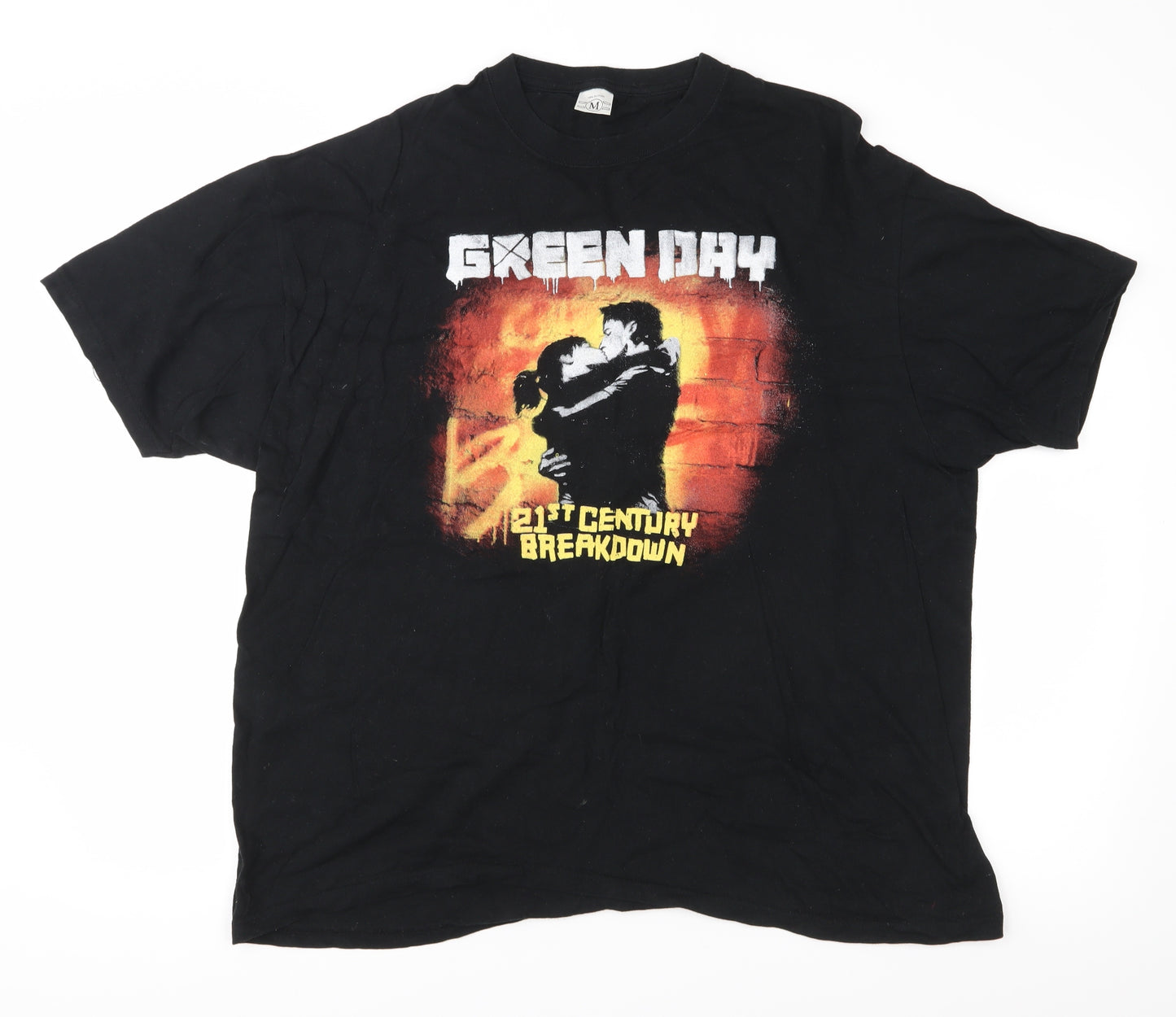 Preworn Mens Black  Jersey  T-Shirt Size M  - Green Day