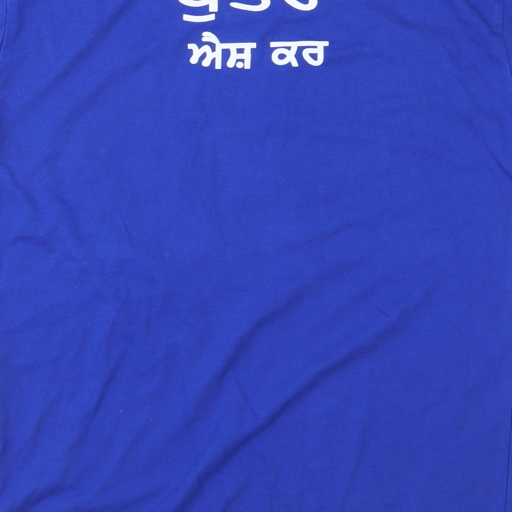 Creative Fashion Mens Blue  Jersey  T-Shirt Size M
