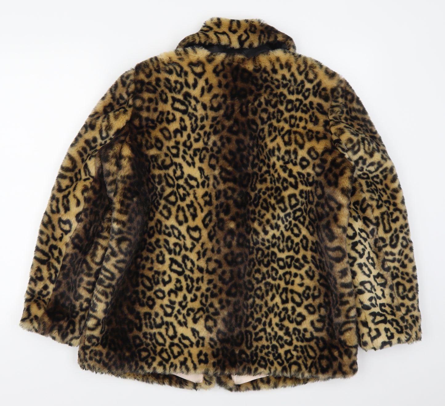 Miss Selfridge Womens Brown Animal Print  Overcoat Coat Size 10