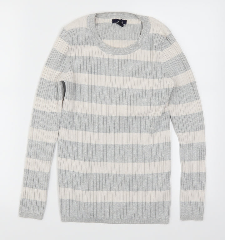 Gap Womens Grey Striped Pullover Jumper Size M