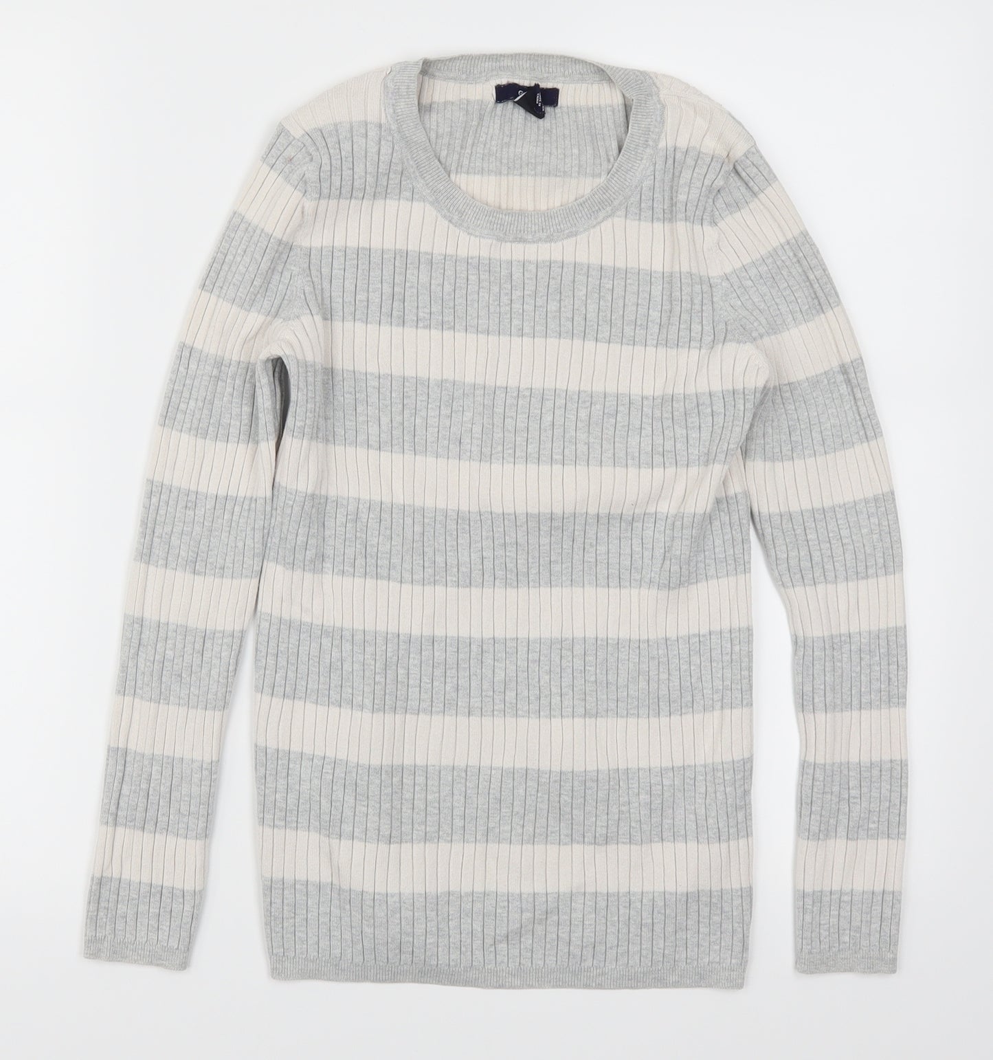 Gap Womens Grey Striped  Pullover Jumper Size M
