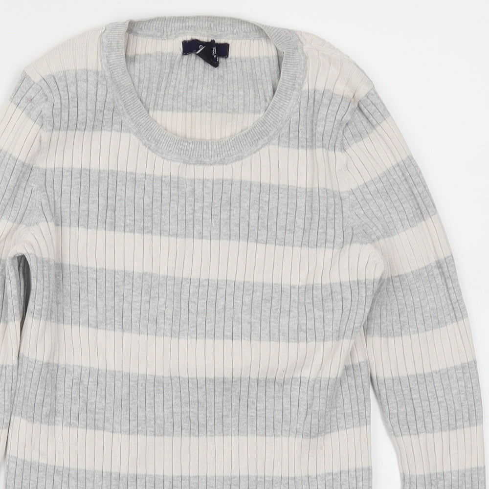 Gap Womens Grey Striped  Pullover Jumper Size M