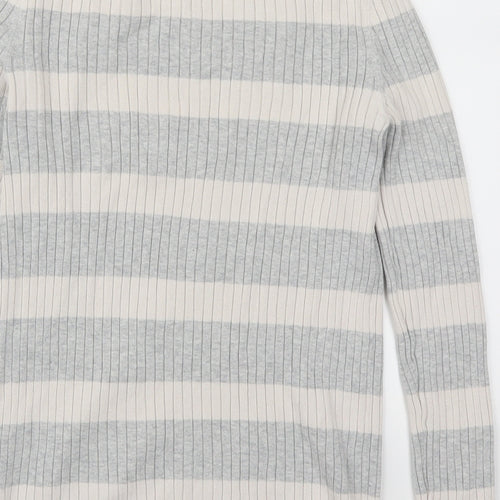 Gap Womens Grey Striped  Pullover Jumper Size M