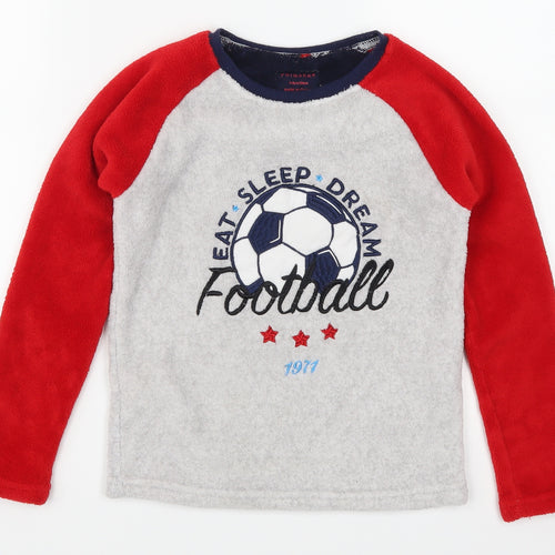 Primark Boys Red Solid   Pyjama Top Size 8-9 Years  - Eat Sleep Dream Football