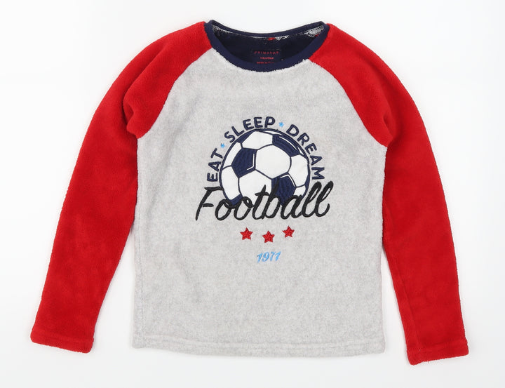 Primark Boys Red Solid   Pyjama Top Size 8-9 Years  - Eat Sleep Dream Football