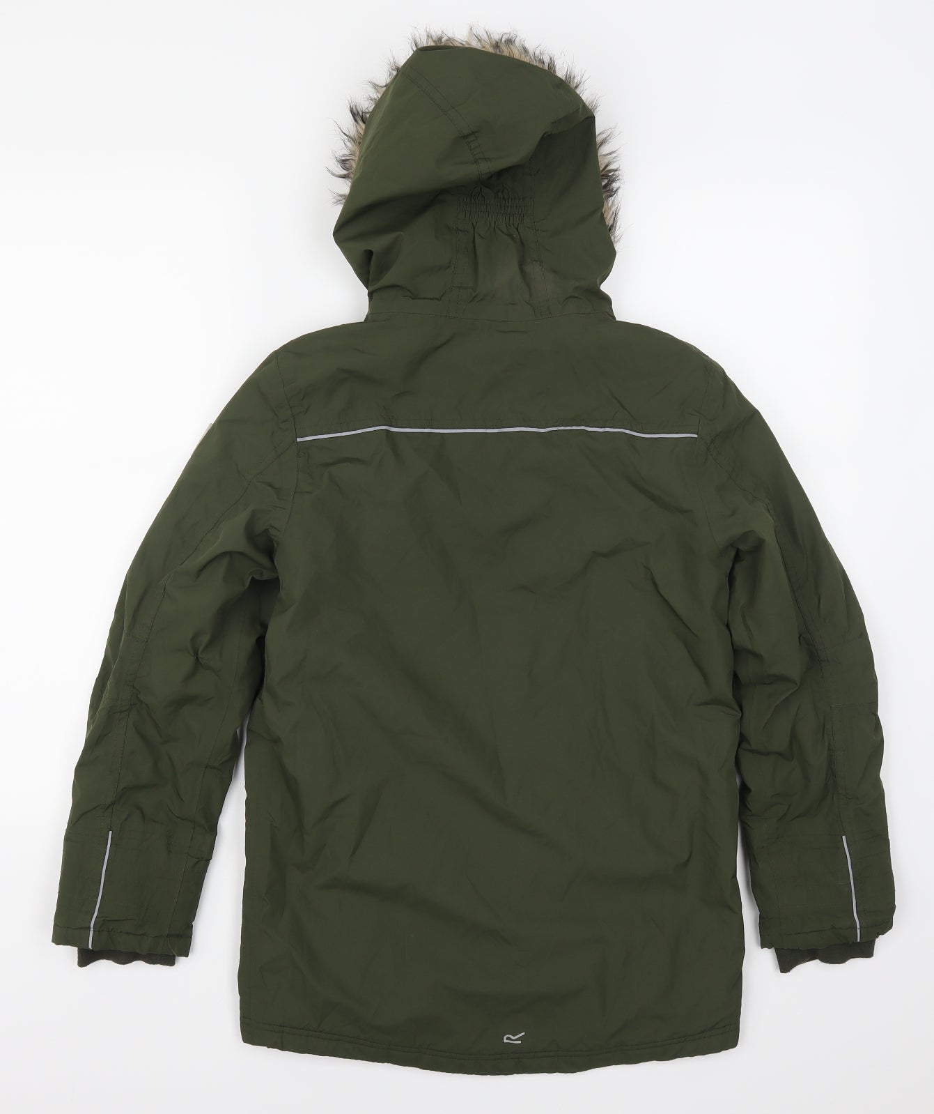 F&F Girls Green   Parka Coat Size 11-12 Years