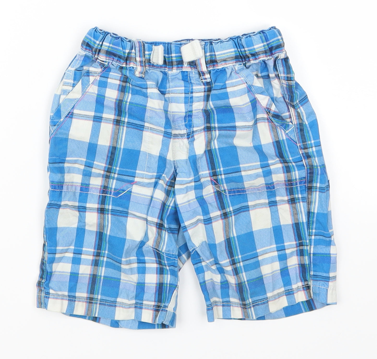 NEXT Boys Blue Check  Utility Shorts Size 4-5 Years