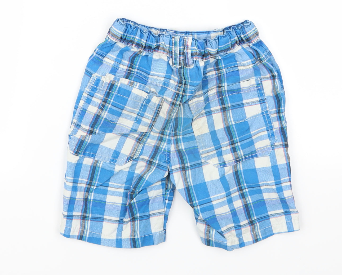 NEXT Boys Blue Check  Utility Shorts Size 4-5 Years