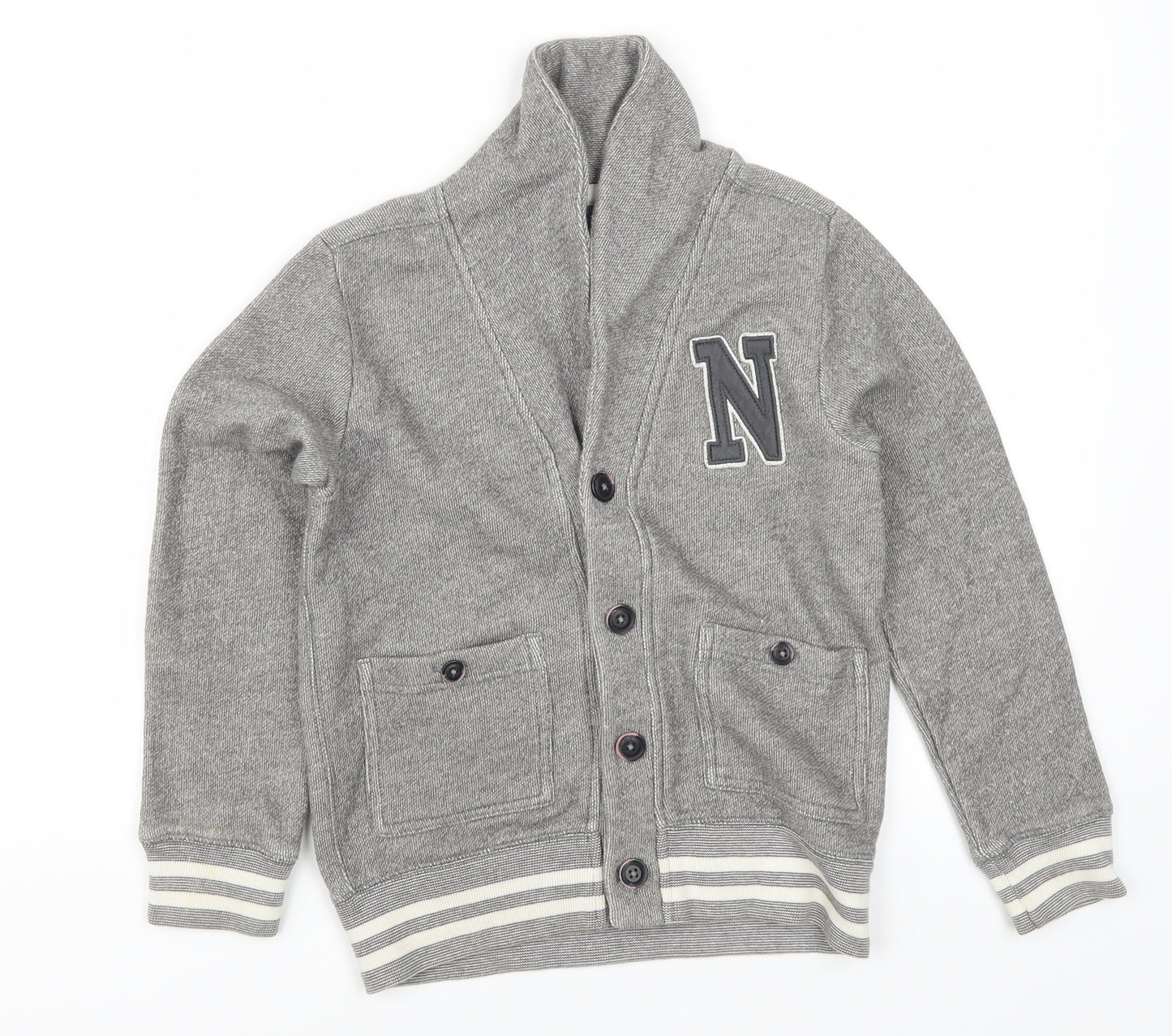 NEXT Boys Grey   Cardigan Jumper Size 8 Years  - N