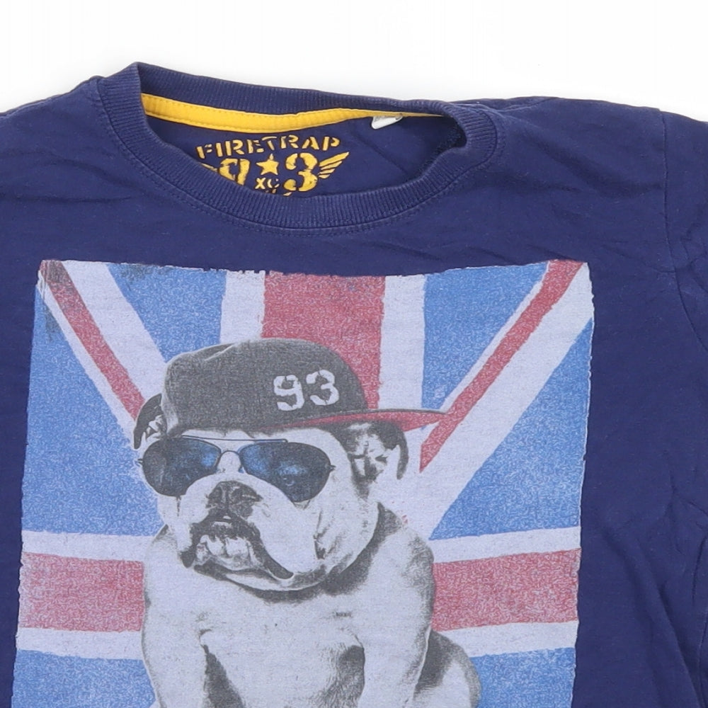 Firetrap Boys Blue   Basic T-Shirt Size 8-9 Years  - Pug