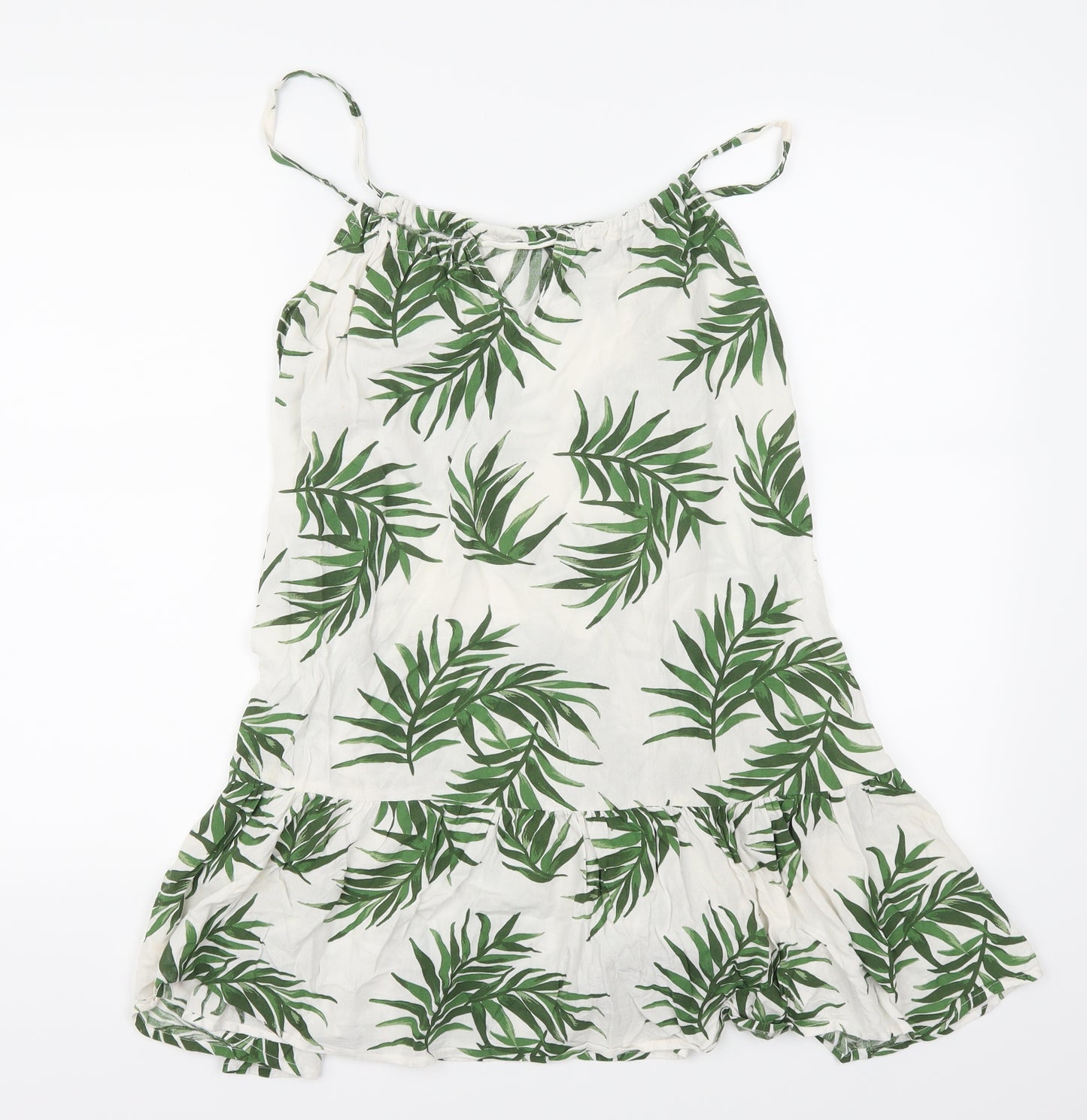 Debenhams Womens Green Floral  Basic Tank Size L  - Leaves Print