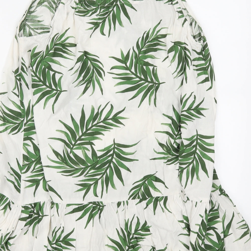 Debenhams Womens Green Floral  Basic Tank Size L  - Leaves Print