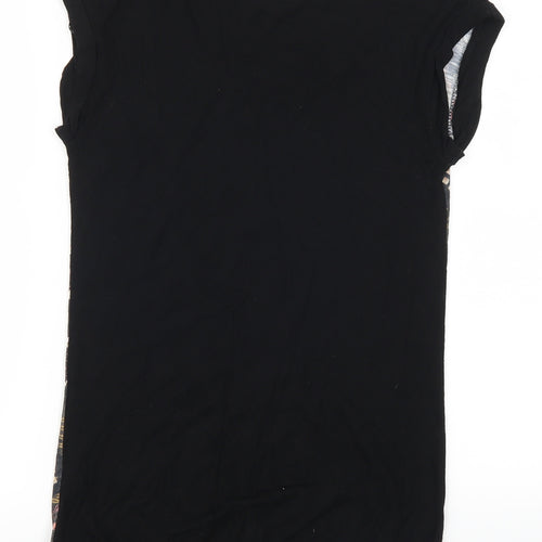 Dorothy Perkins Womens Black Geometric  Basic T-Shirt Size 8