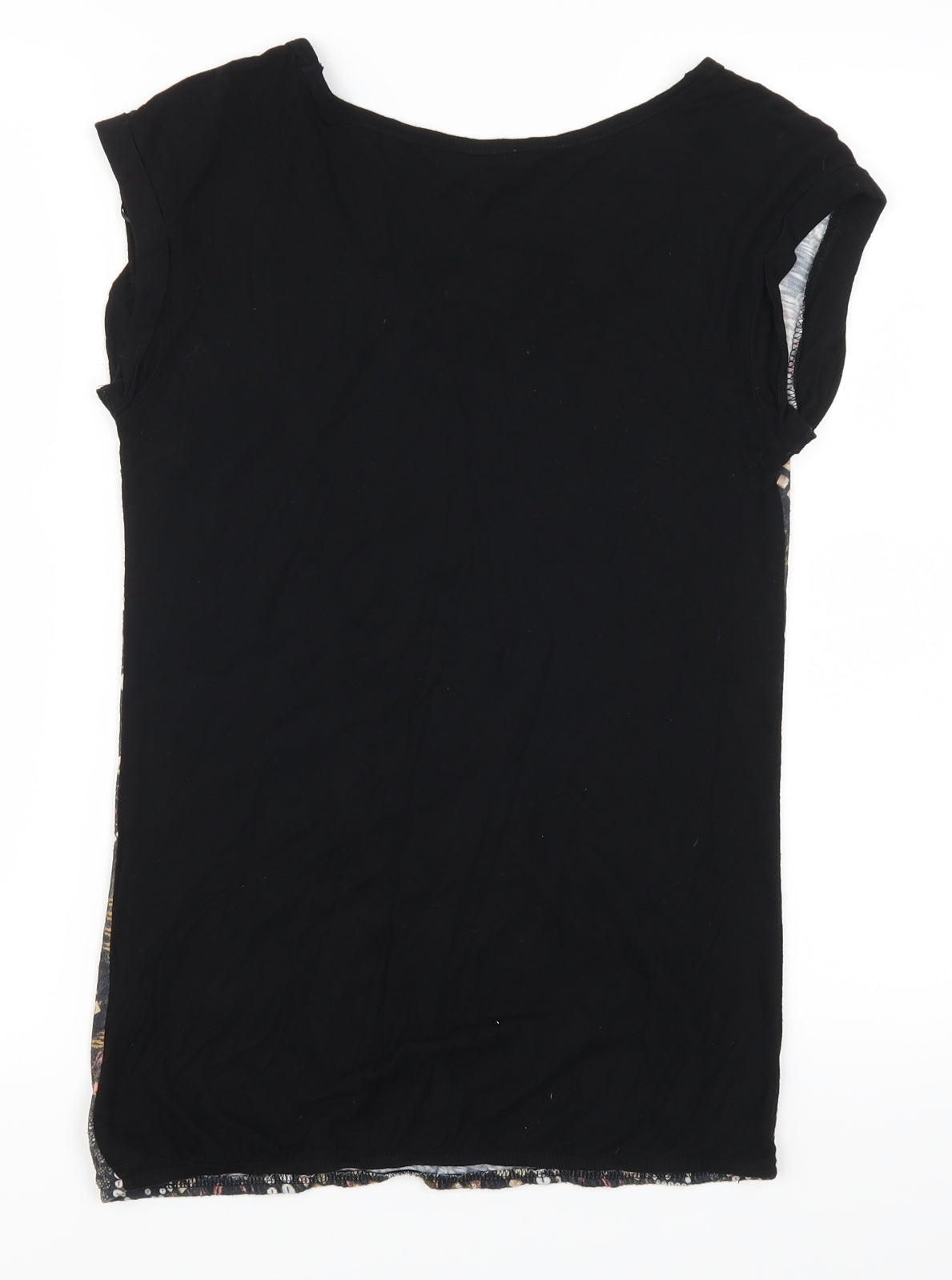 Dorothy Perkins Womens Black Geometric  Basic T-Shirt Size 8